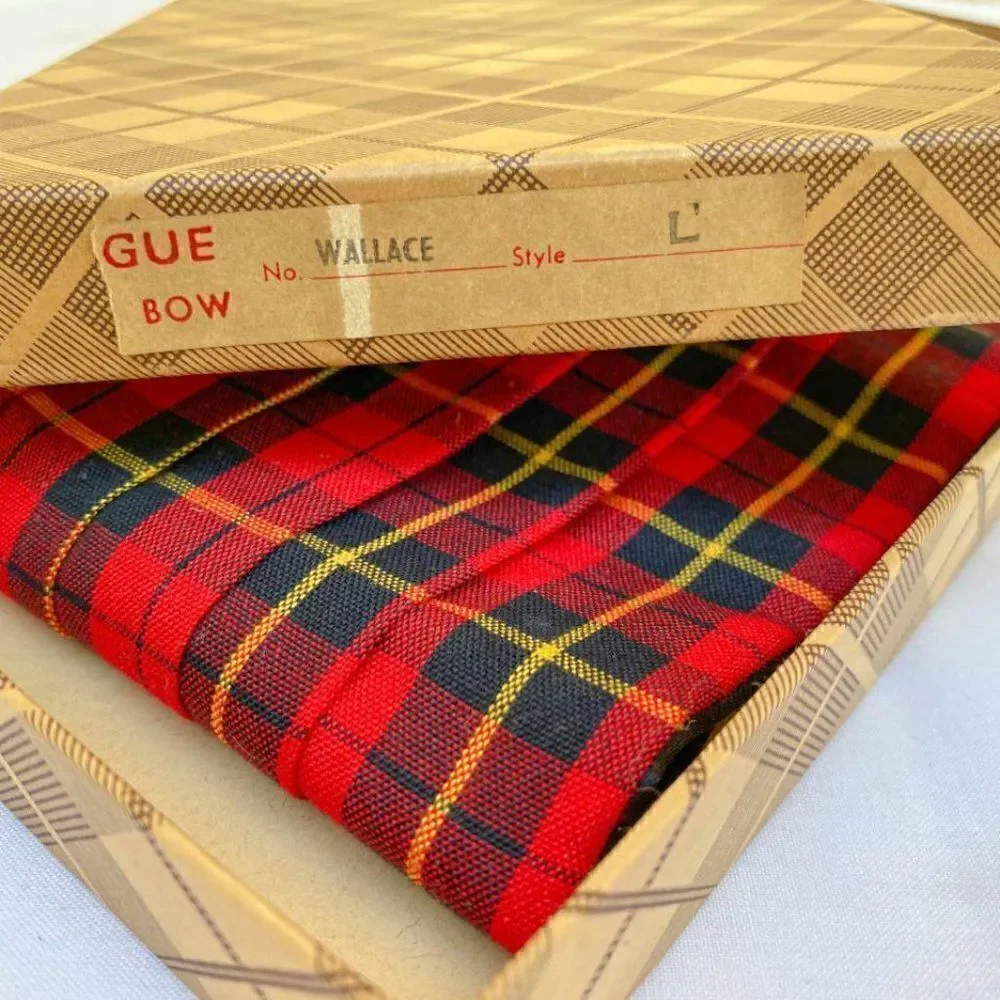 Vintage Lyton's Red Multi Wallace Tartan Plaid Cummerbund